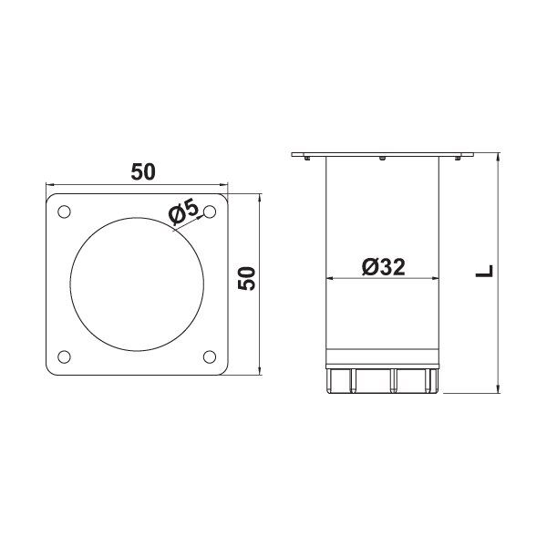 Hafele Mobilya Ayağı Dia 32 Ral9006 150mm Mat Beyaz Renk