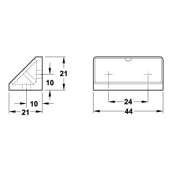 Hafele Ready Plastik Köşe Bağlantısı 44mm (100 Adet), Beyaz