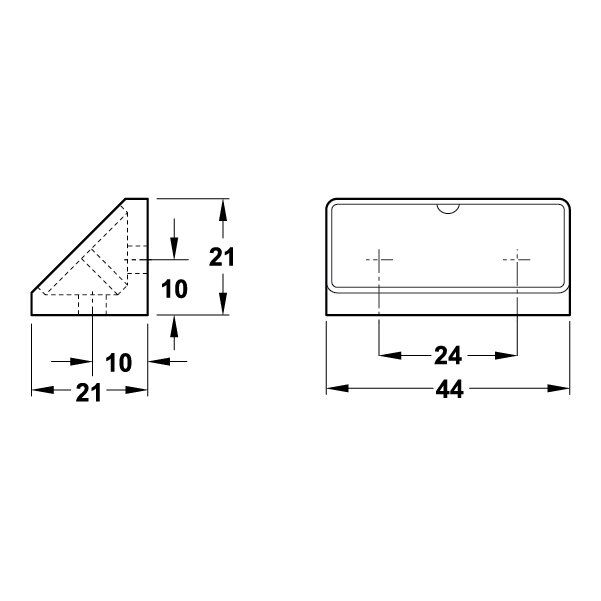 Hafele Ready Plastik Köşe Bağlantısı 44mm (100 Adet), Kahve