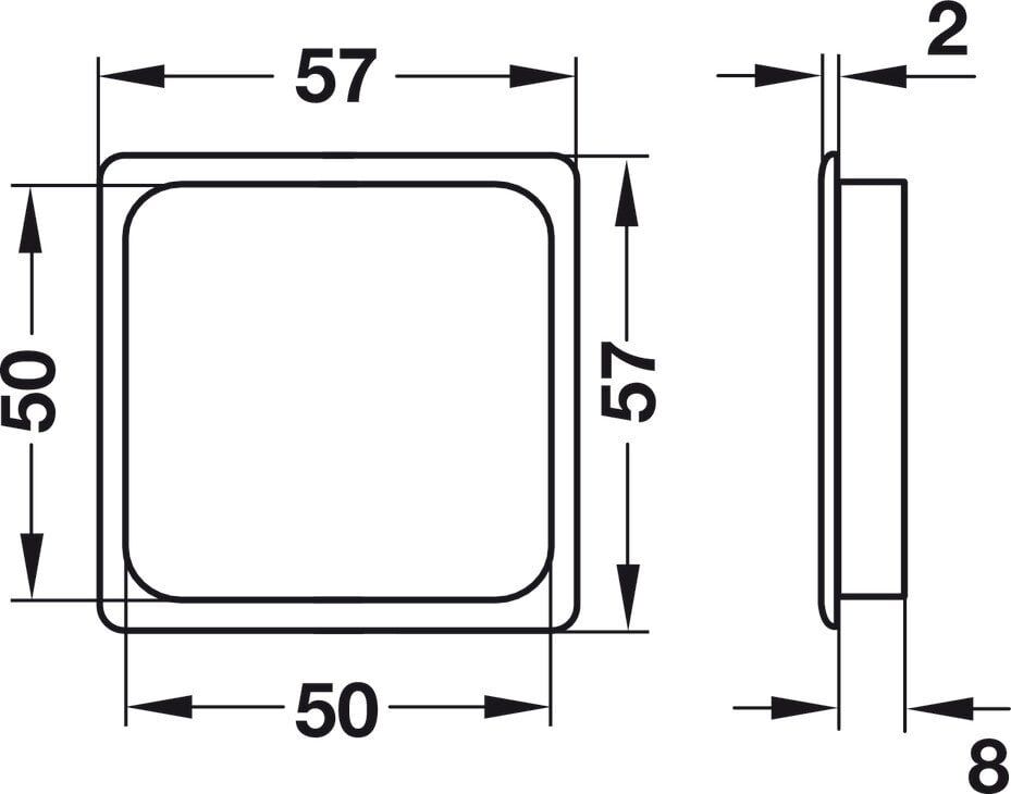 Hafele Havalandırma Menfezi Plastik 57x57mm, Parlak Krom Renk
