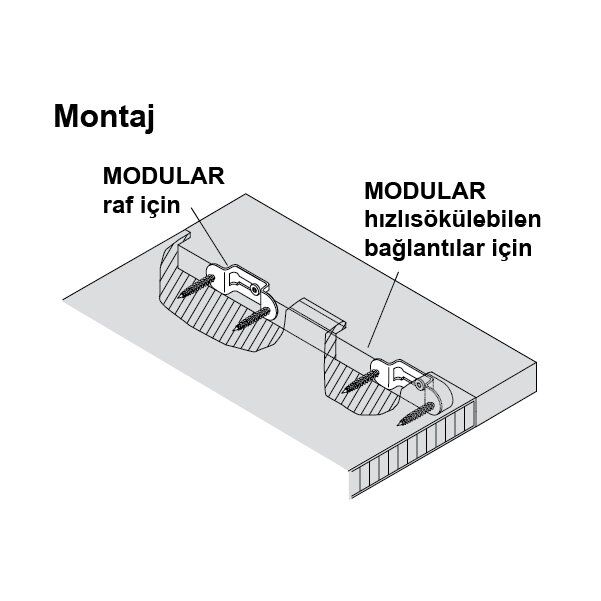 Hafele Modular Raf Bağlantısı 58x13mm (100 Adet)