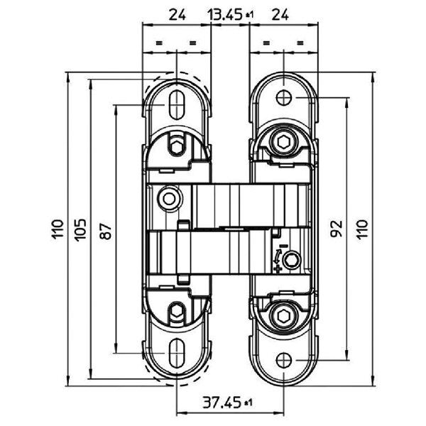 Hafele Gizli Menteşe CDH 40S 52kg Antik Bronz Renk