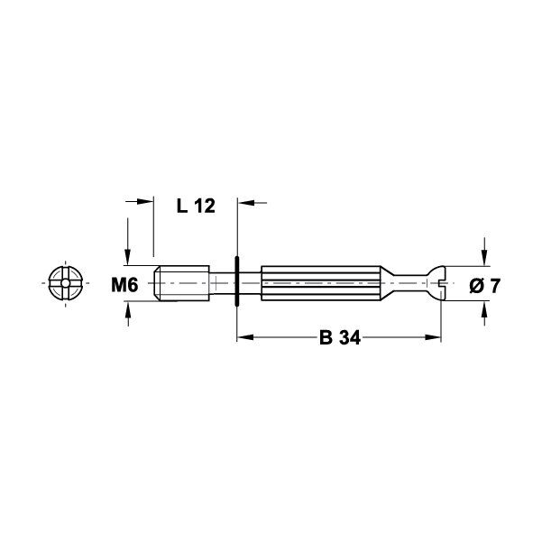 Hafele Minifix Mil 34/M6/12mm (100 Adet)