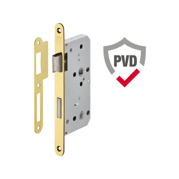Hafele Gömme (Metal Dilli) Kilit H55.09 WC 55/20mm Parlak Pirinç Renk