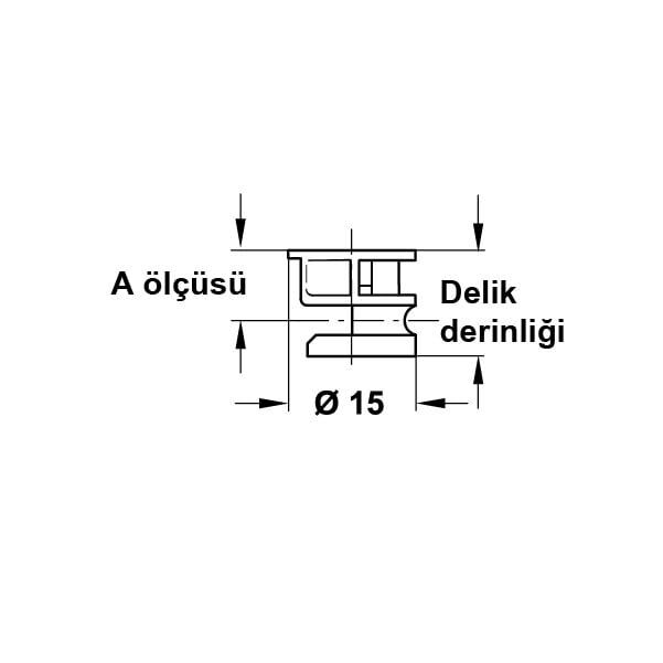 Hafele Minifix Faturasız Gövde 15/18mm (100 Adet)