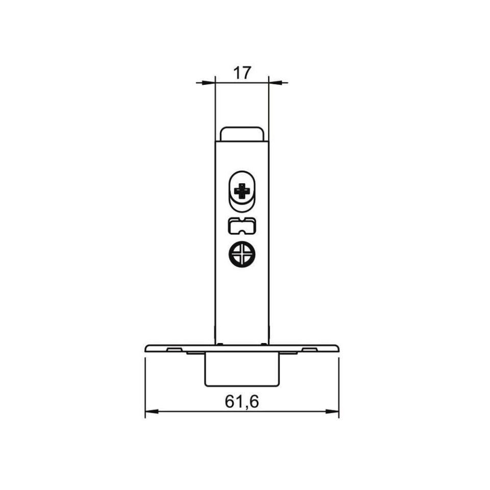 Hafele METALLA 110 SM 105°, Yarı Binili Gizli Menteşe