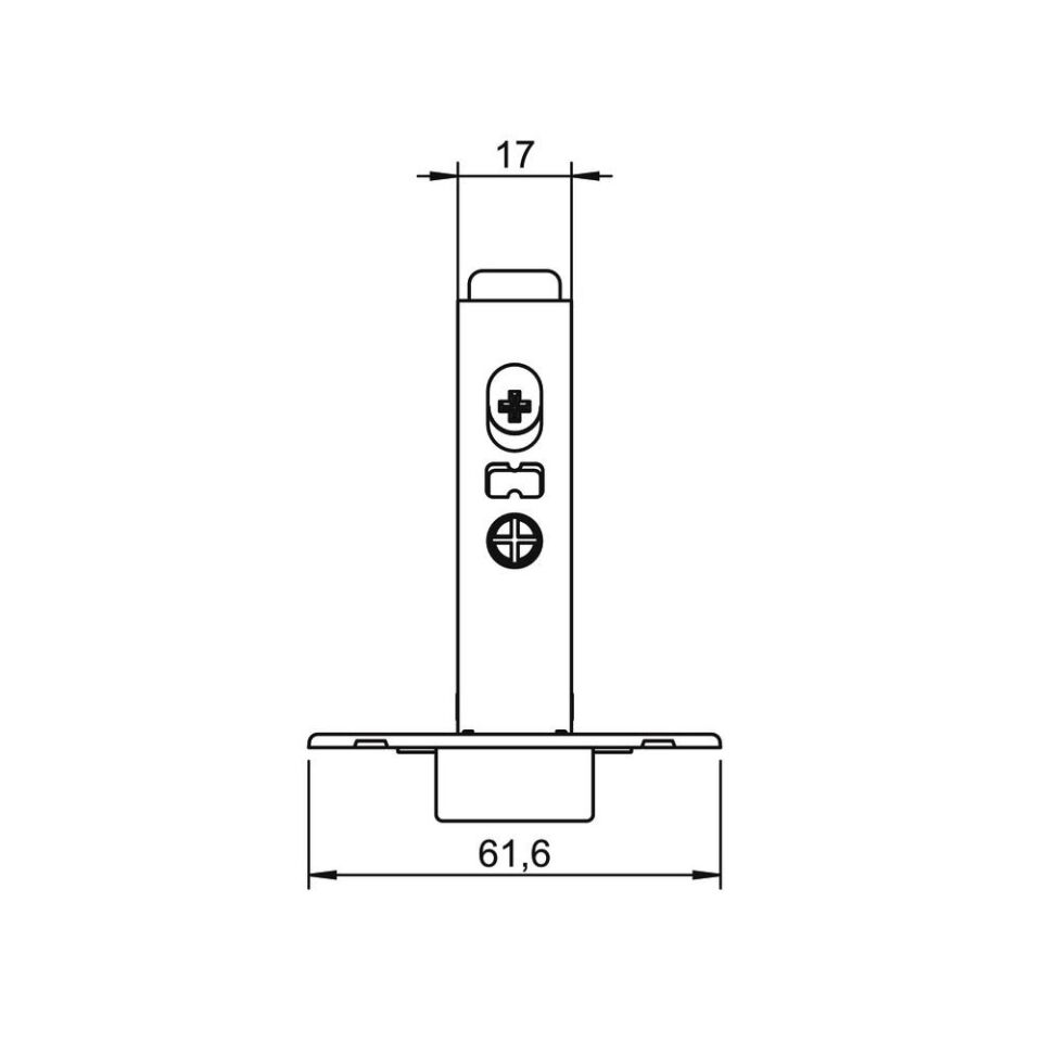 Hafele METALLA 110 SM 105°, Yarı Binili Gizli Menteşe