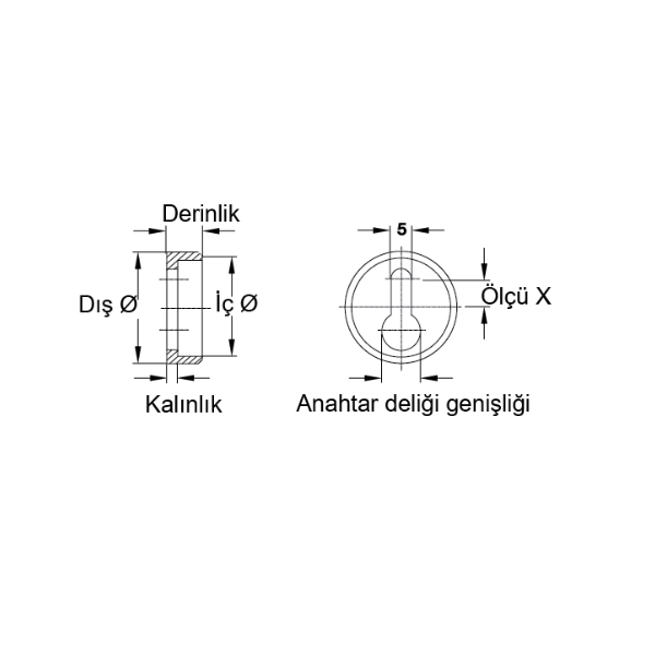 Hafele Askı Elemanı Beyaz 20x8,5mm (100 Adet)