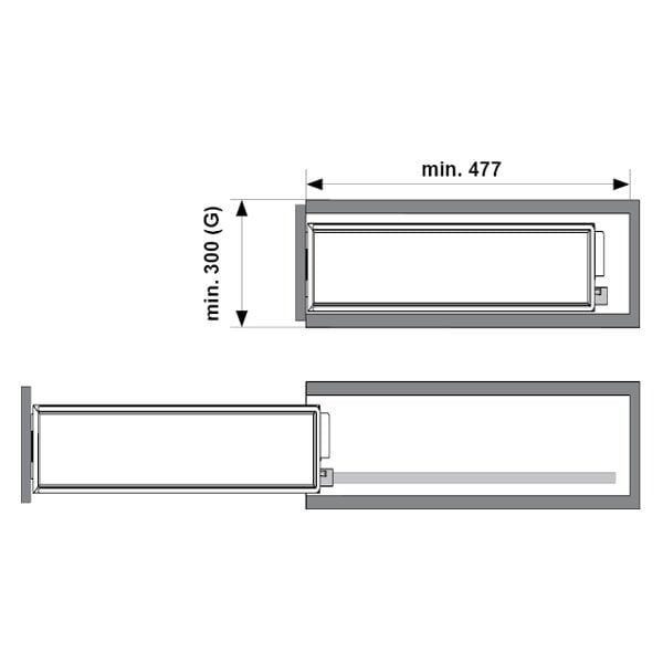 Hafele Şişelik K-Line 30 Antrasit 300mm