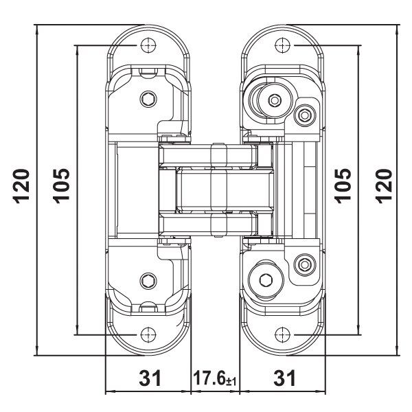 Hafele Gizli Menteşe CDH60 60kg Mat Nikel