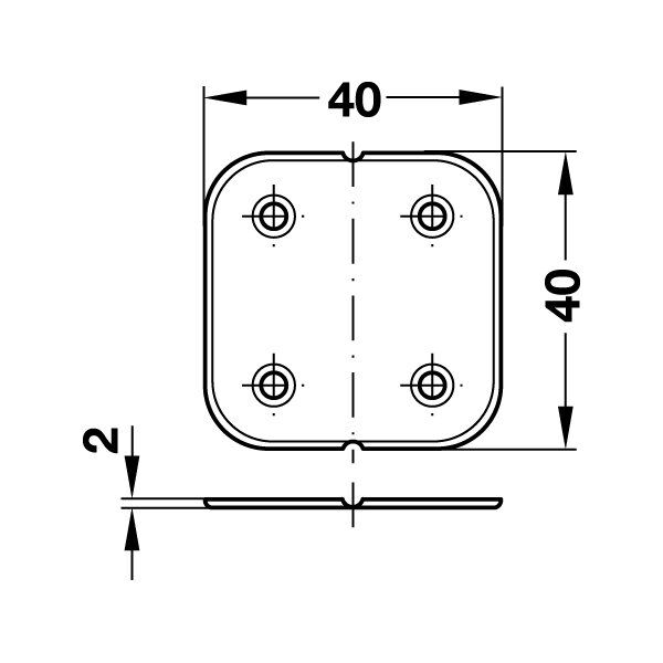 Hafele Milsiz Menteşe Plastik 40x40mm Kahverengi (100 Adet)