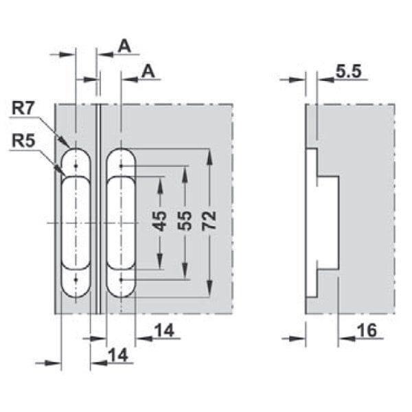 Hafele Arch Gizli Menteşe Ayarlı Siyah 14X72Mm