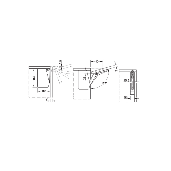 Hafele Free Flap 1.7 Makas Seti A Gri
