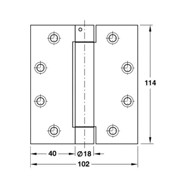 Hafele Yaylı Yaprak Menteşe 114x102mm, Mat Paslanmaz Çelik Renk (1 Çift)
