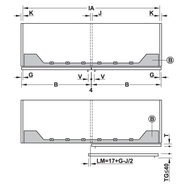 Hafele FINETTA FLATFRONT S 10 FB 1116-1371mm