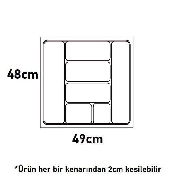 Hafele Smart Çatal Kaşıklık Gümüş Renk, 49x48cm
