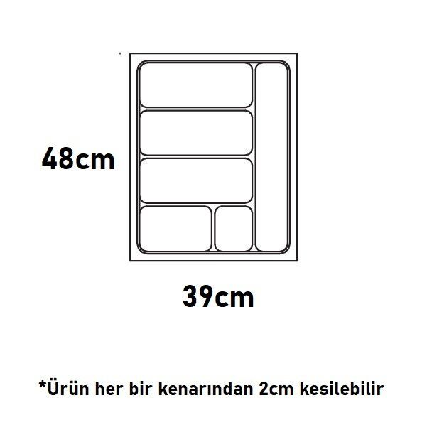 Hafele Smart Çatal Kaşıklık Gümüş Renk, 39x48cm
