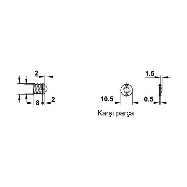 Hafele Bilyalı Çıt Çıt 9mm, Pirinç Renk