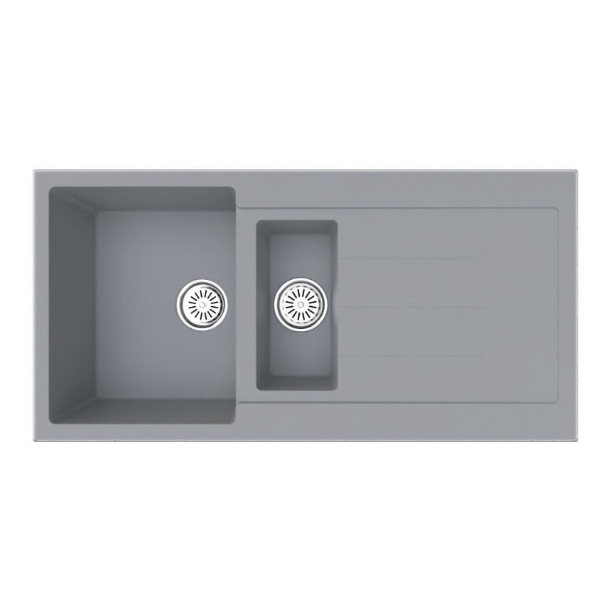 Vantole Bodrum-04 Granit Eviye 1,5 Göz Damlalıklı Gri