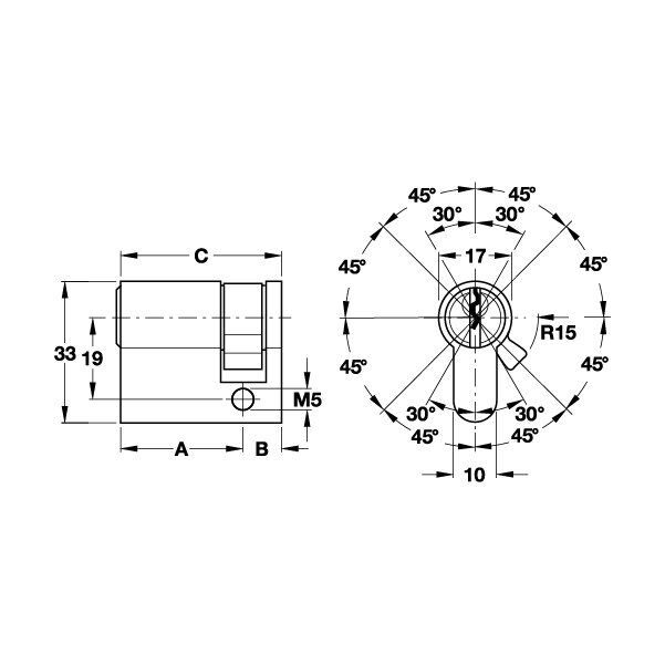 Hafele Yarım Barel 65,5x10mm Mat Nikel Renk