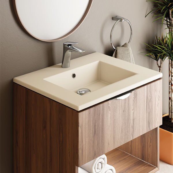 Hafele Banyo Lavabosu Tierra 60 615x475mm Parlak Beyaz Renk