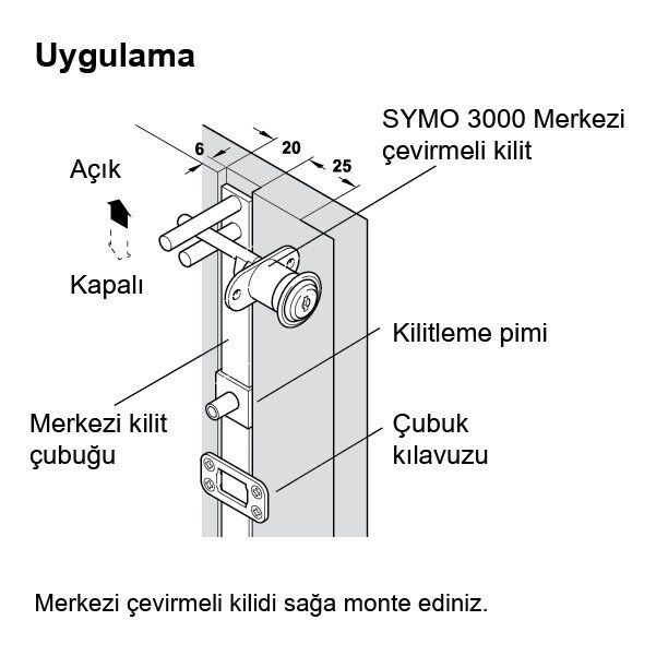 Hafele Symo Keson Kilidi 17/Ø18mm