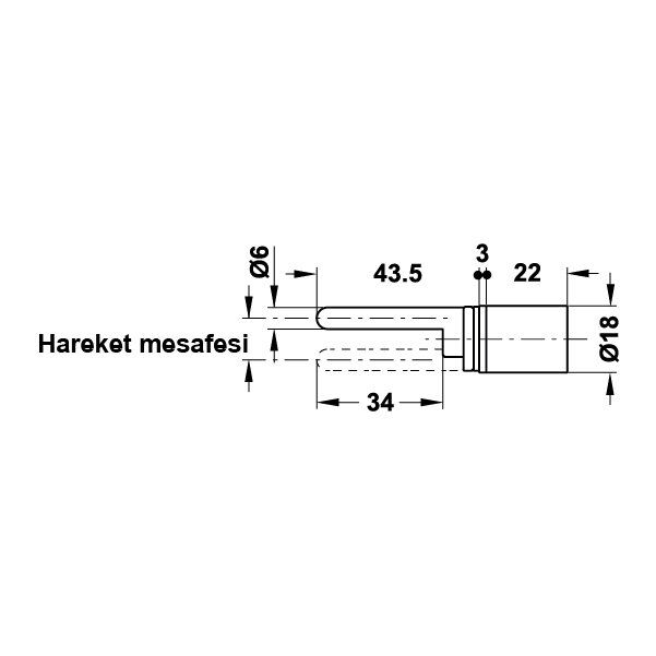 Hafele Symo Keson Kilidi 17/Ø18mm