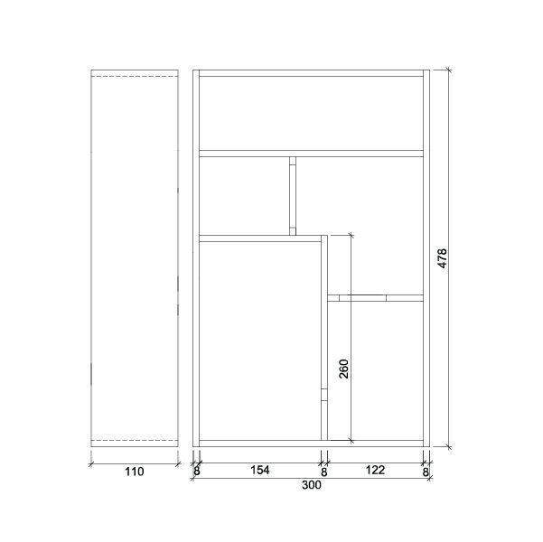 Hafele Woody Saç Kurutma Makinesi Düzenleyici 300x478x110mm Mat Siyah Renk